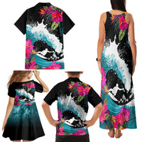 Hawaii Surfing Family Matching Tank Maxi Dress and Hawaiian Shirt Triple Crown Rides The Waves - Wonder Print Shop