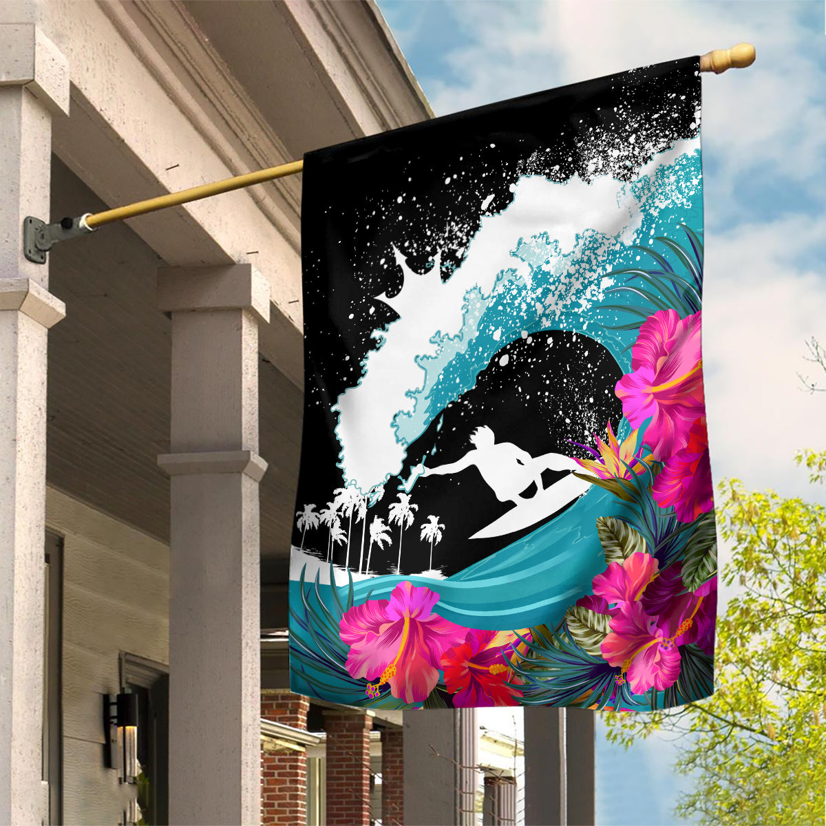 Hawaii Surfing Garden Flag Triple Crown Rides The Waves - Wonder Print Shop