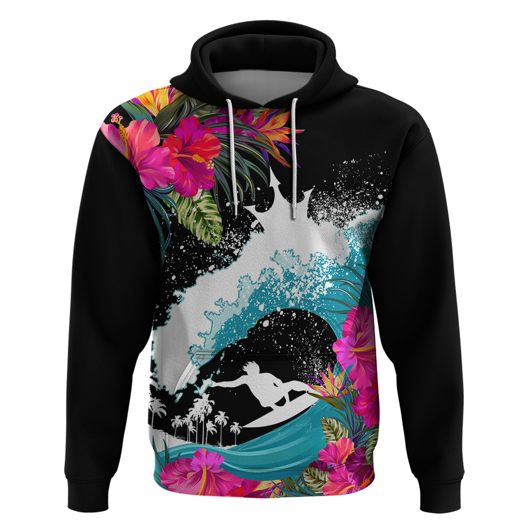 Hawaii Surfing Hoodie Triple Crown Rides The Waves - Wonder Print Shop