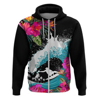 Hawaii Surfing Hoodie Triple Crown Rides The Waves - Wonder Print Shop