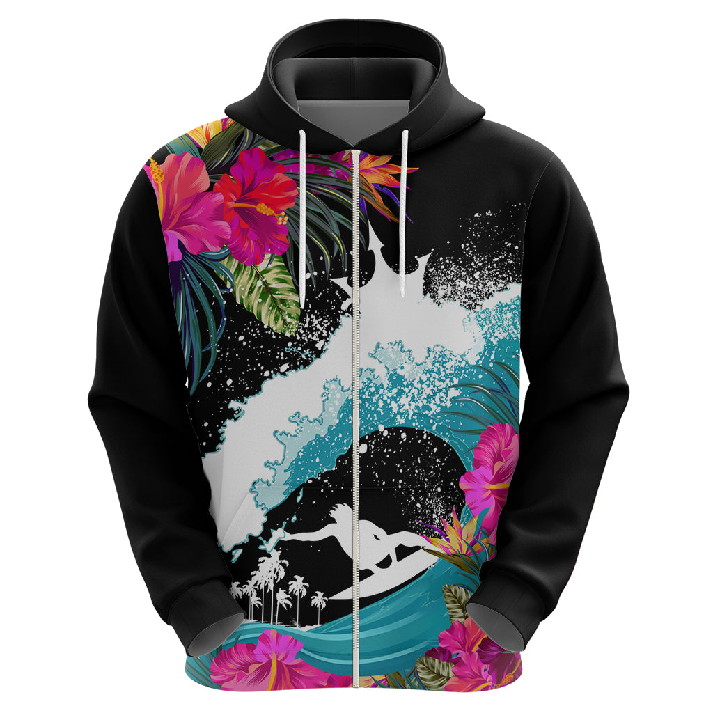 Hawaii Surfing Hoodie Triple Crown Rides The Waves - Wonder Print Shop