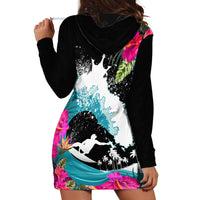 Hawaii Surfing Hoodie Dress Triple Crown Rides The Waves - Wonder Print Shop