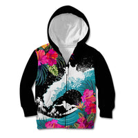 Hawaii Surfing Kid Hoodie Triple Crown Rides The Waves - Wonder Print Shop