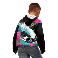 Hawaii Surfing Kid Hoodie Triple Crown Rides The Waves - Wonder Print Shop