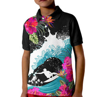 Hawaii Surfing Kid Polo Shirt Triple Crown Rides The Waves - Wonder Print Shop