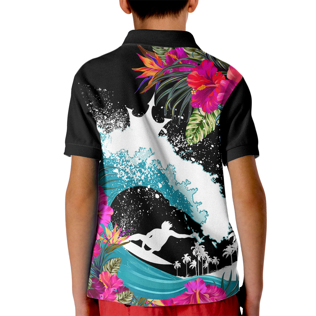 Hawaii Surfing Kid Polo Shirt Triple Crown Rides The Waves - Wonder Print Shop