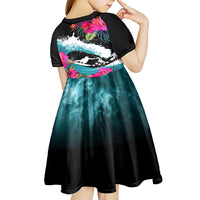 Hawaii Surfing Kid Short Sleeve Dress Triple Crown Rides The Waves - Wonder Print Shop