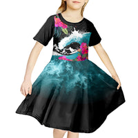 Hawaii Surfing Kid Short Sleeve Dress Triple Crown Rides The Waves - Wonder Print Shop