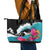 Hawaii Surfing Leather Tote Bag Triple Crown Rides The Waves - Wonder Print Shop