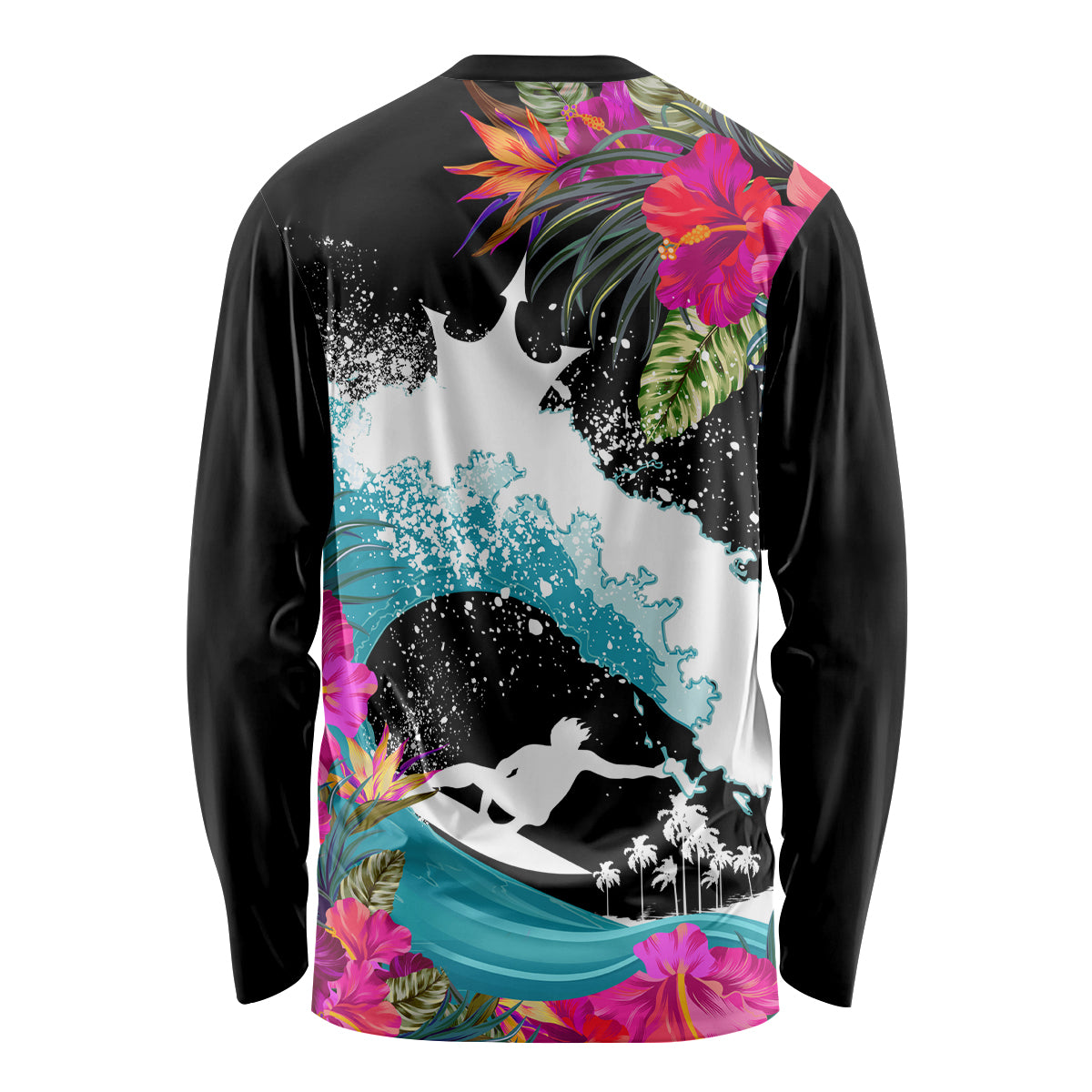 Hawaii Surfing Long Sleeve Shirt Triple Crown Rides The Waves - Wonder Print Shop