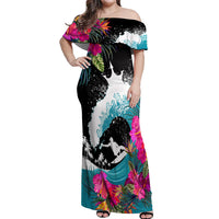 Hawaii Surfing Off Shoulder Maxi Dress Triple Crown Rides The Waves - Wonder Print Shop