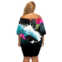 Hawaii Surfing Off Shoulder Short Dress Triple Crown Rides The Waves - Wonder Print Shop