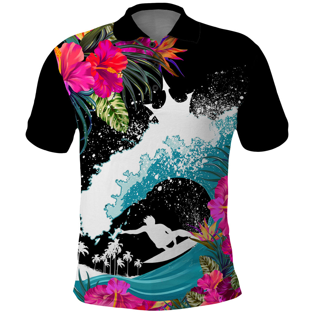 Hawaii Surfing Polo Shirt Triple Crown Rides The Waves - Wonder Print Shop