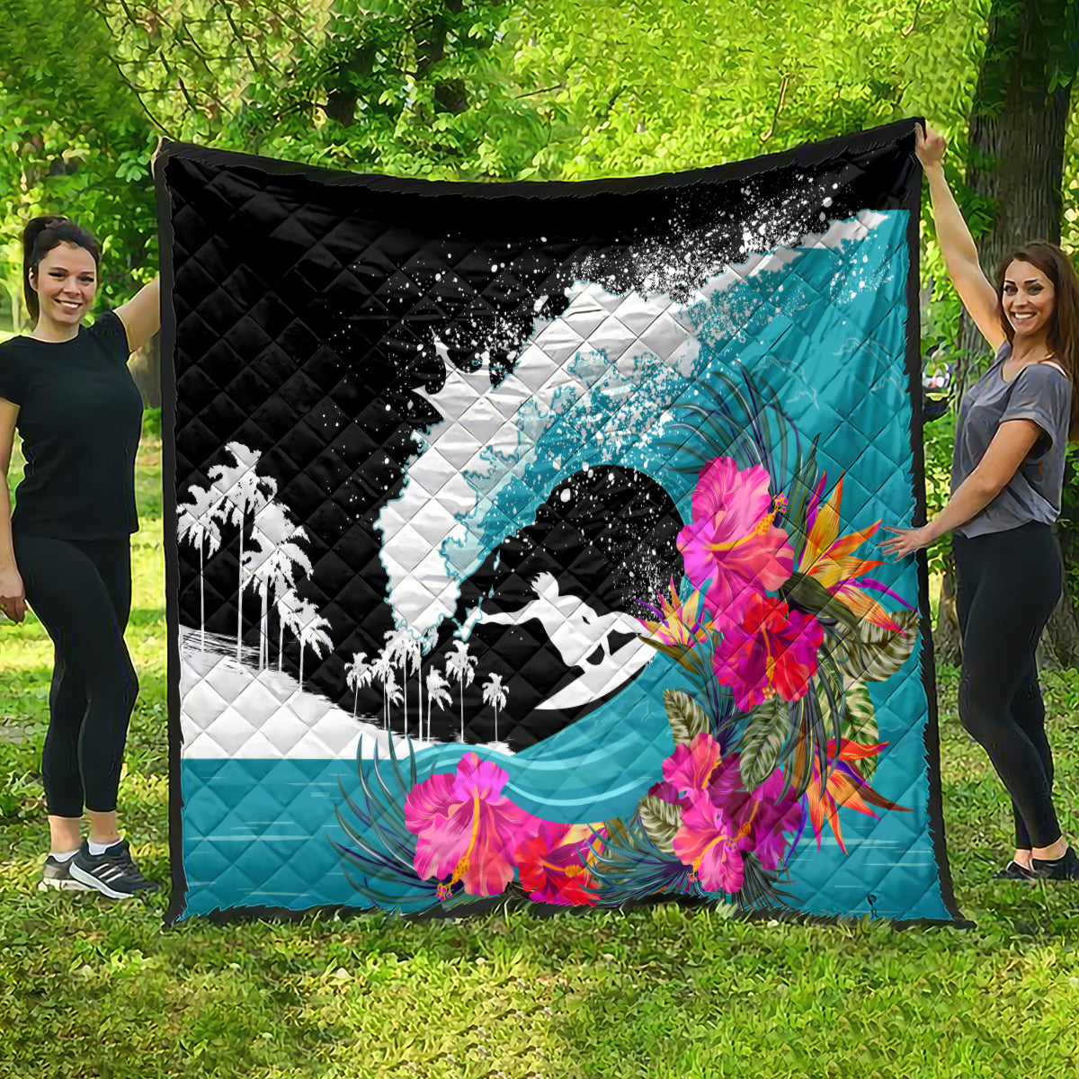 Hawaii Surfing Quilt Triple Crown Rides The Waves - Wonder Print Shop