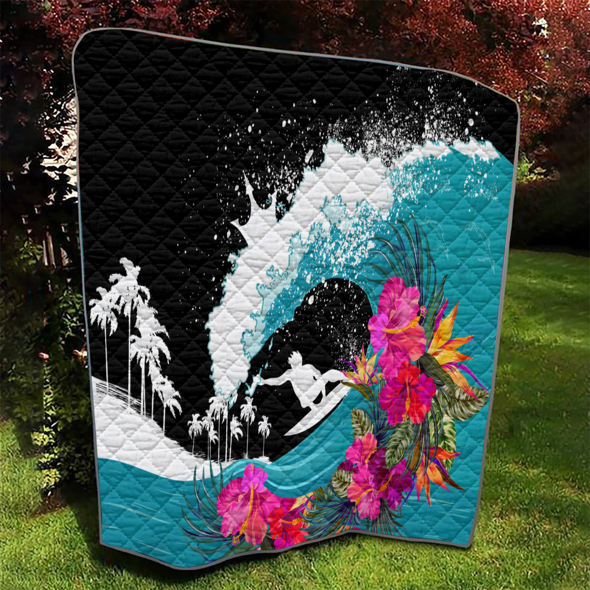 Hawaii Surfing Quilt Triple Crown Rides The Waves - Wonder Print Shop