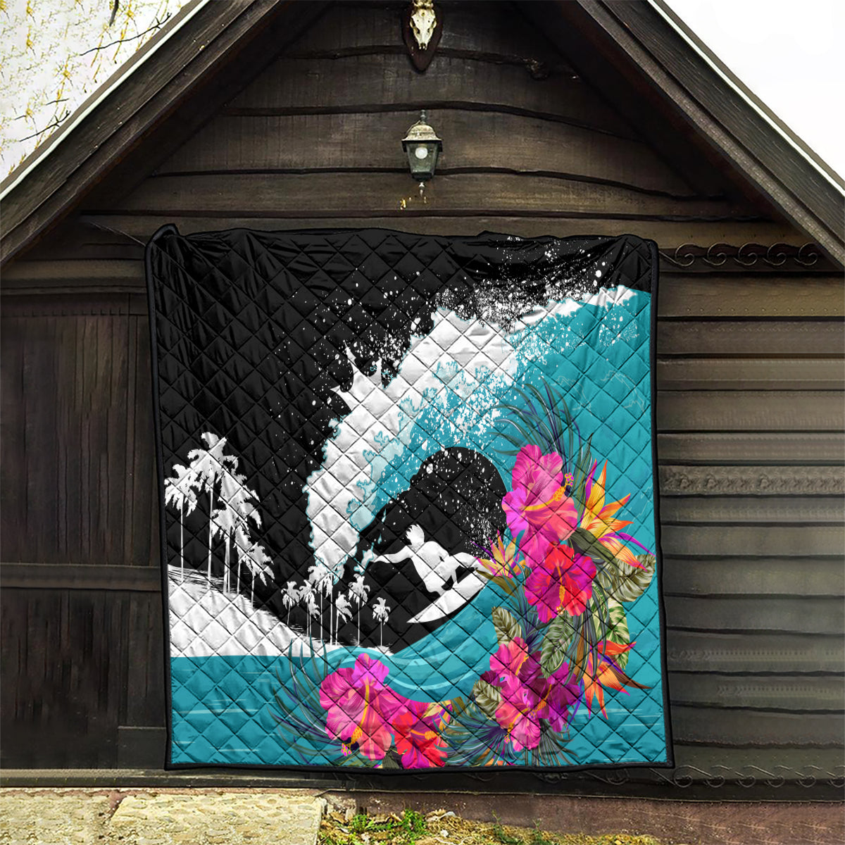 Hawaii Surfing Quilt Triple Crown Rides The Waves - Wonder Print Shop