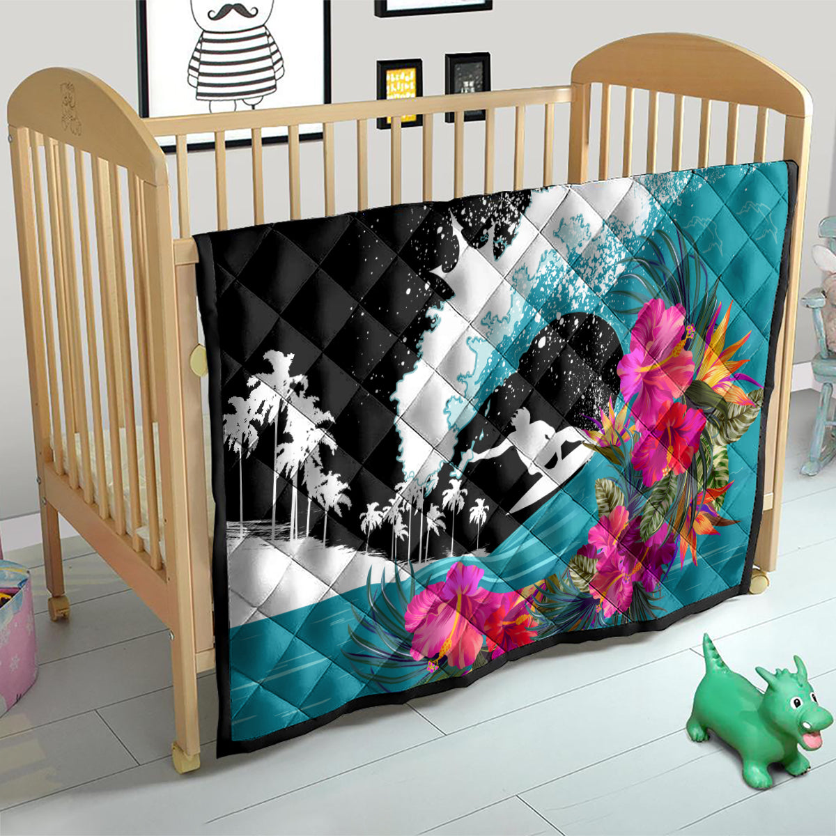 Hawaii Surfing Quilt Triple Crown Rides The Waves - Wonder Print Shop