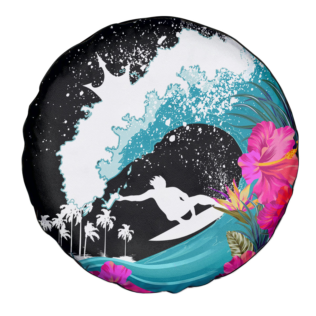 Hawaii Surfing Spare Tire Cover Triple Crown Rides The Waves - Wonder Print Shop