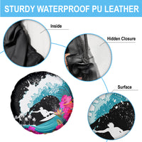 Hawaii Surfing Spare Tire Cover Triple Crown Rides The Waves - Wonder Print Shop