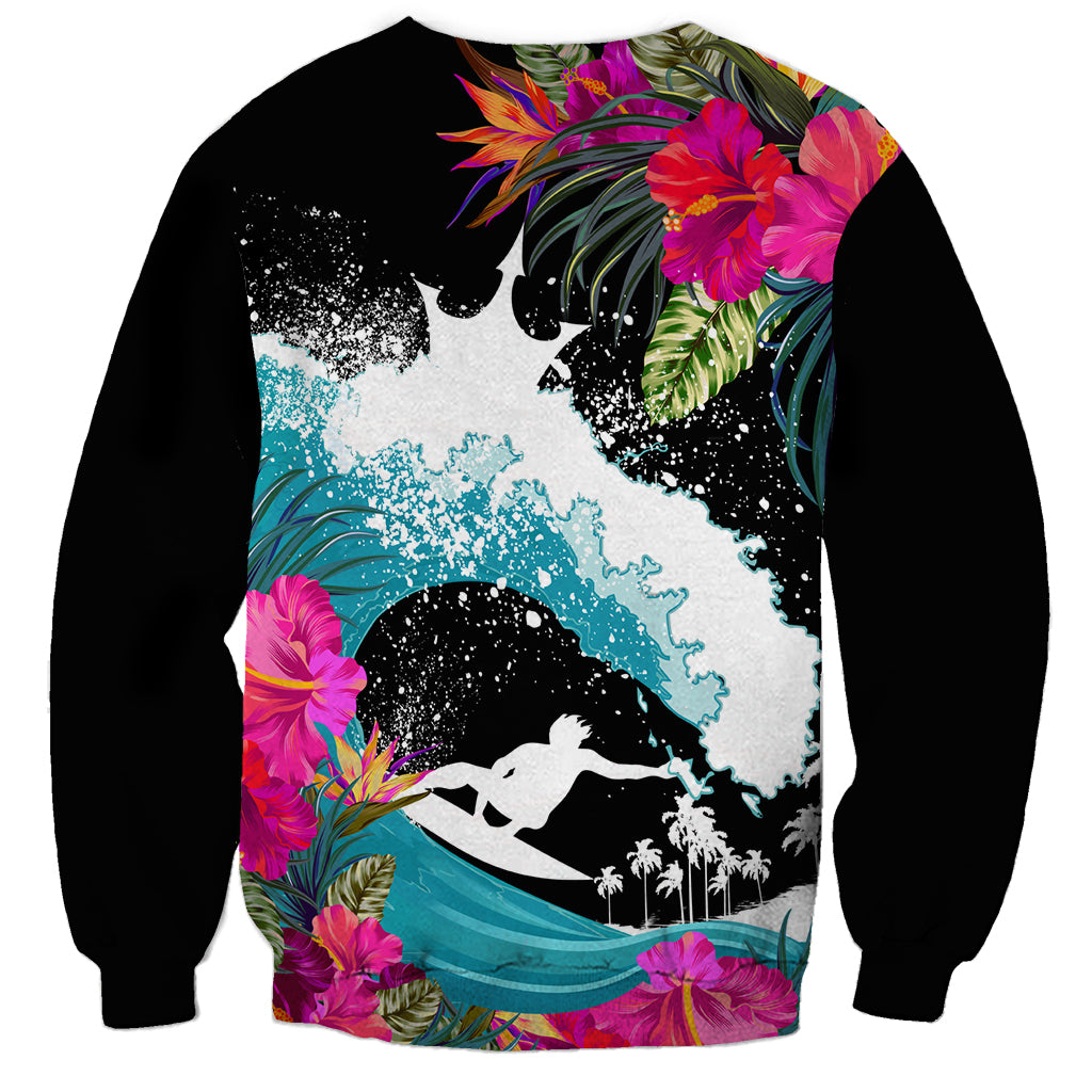 Hawaii Surfing Sweatshirt Triple Crown Rides The Waves - Wonder Print Shop