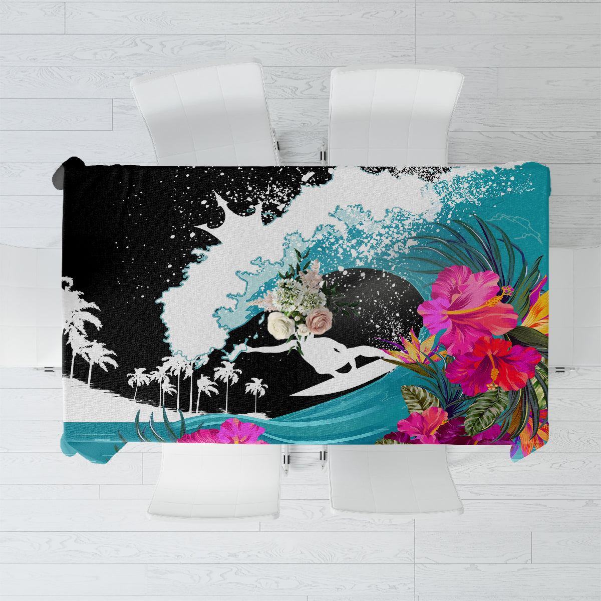 Hawaii Surfing Tablecloth Triple Crown Rides The Waves - Wonder Print Shop