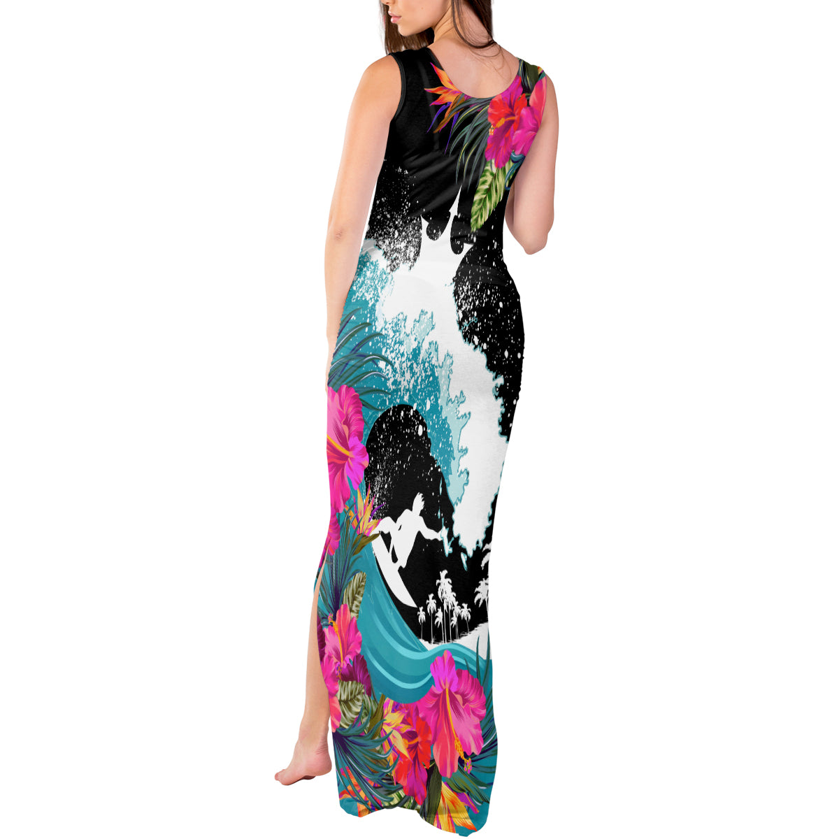 Hawaii Surfing Tank Maxi Dress Triple Crown Rides The Waves - Wonder Print Shop