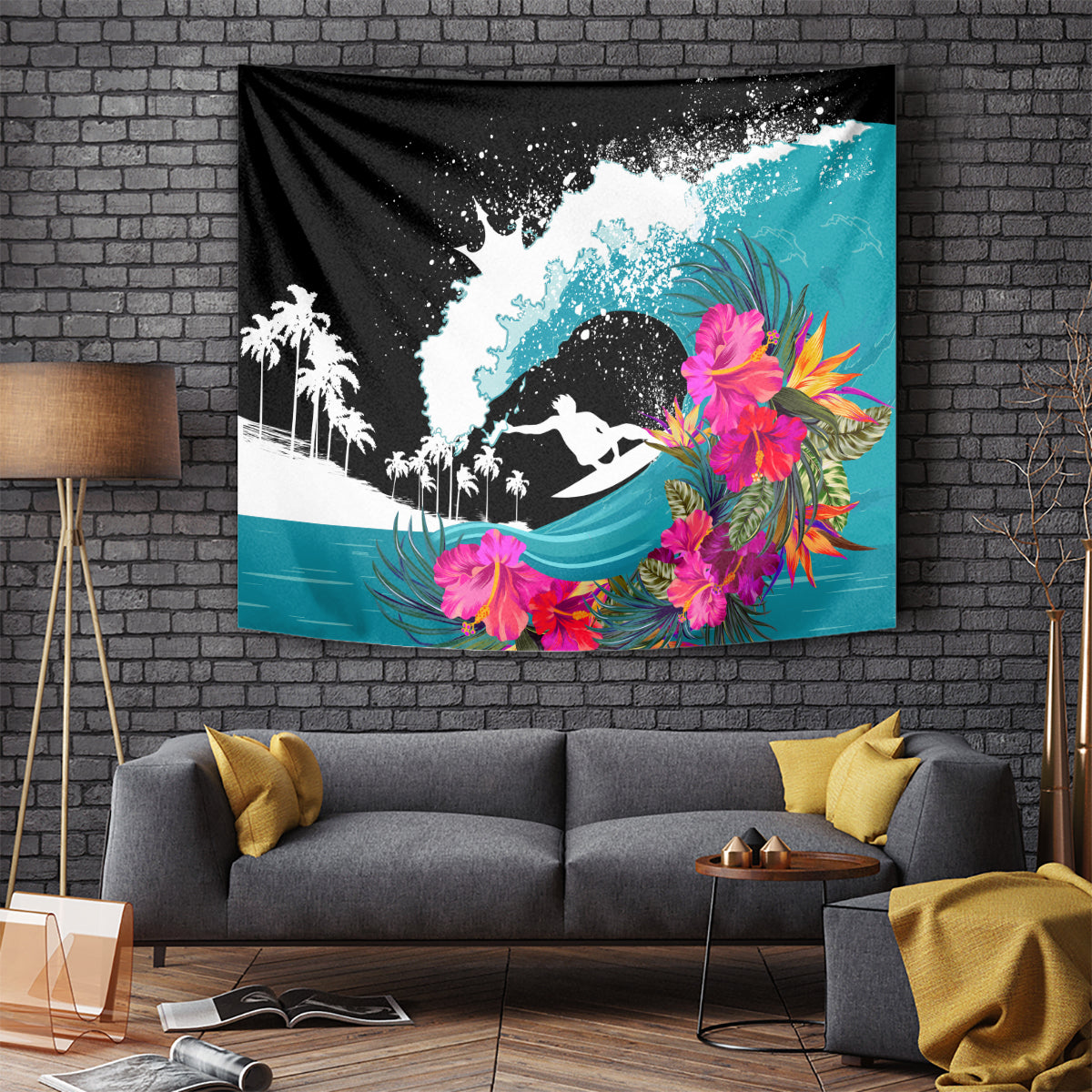 Hawaii Surfing Tapestry Triple Crown Rides The Waves - Wonder Print Shop