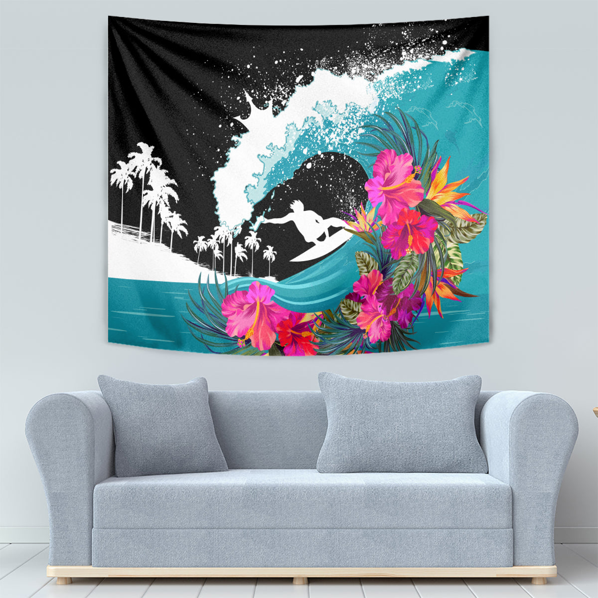 Hawaii Surfing Tapestry Triple Crown Rides The Waves - Wonder Print Shop