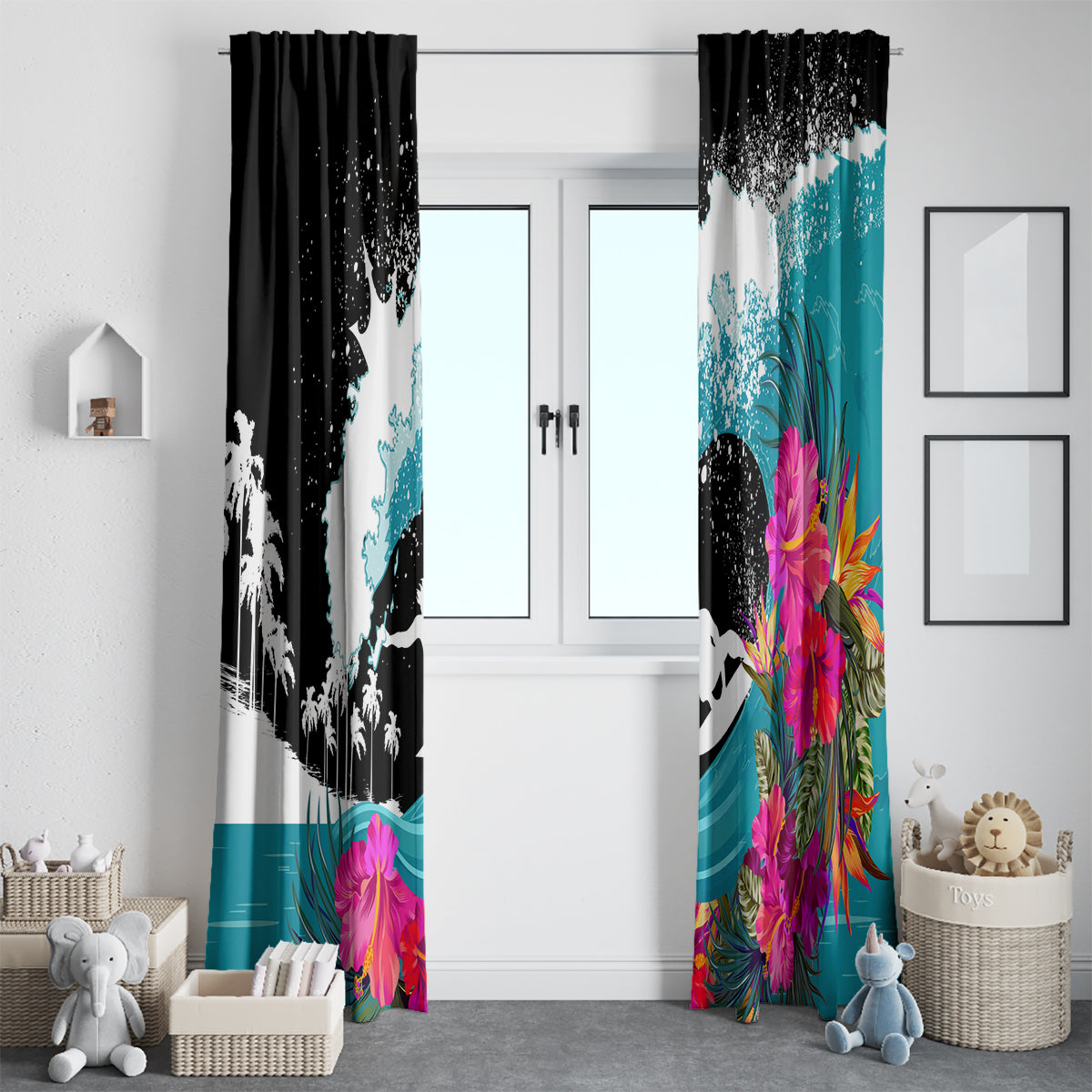 Hawaii Surfing Window Curtain Triple Crown Rides The Waves - Wonder Print Shop
