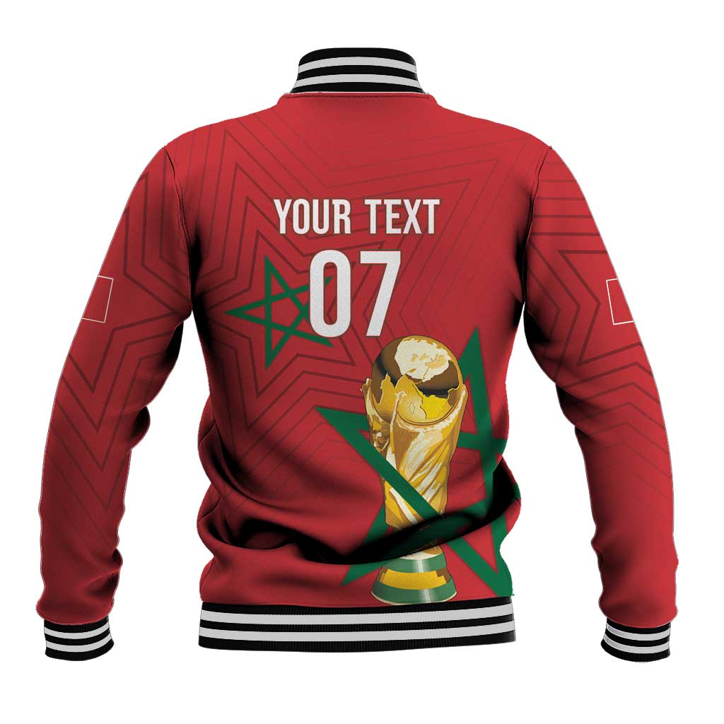 Morocco Football WC2026 Custom Baseball Jacket Atlas Lions - Conquer The World - Wonder Print Shop