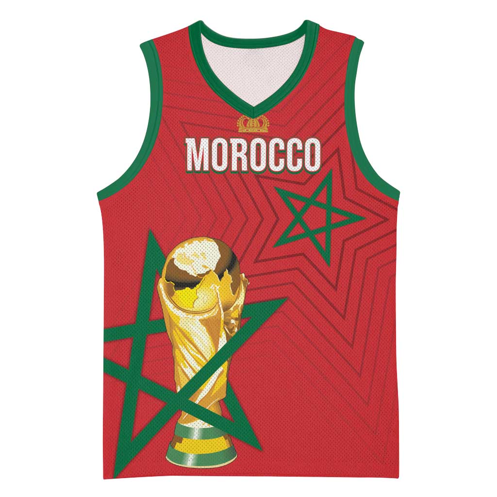 Morocco Football WC2026 Custom Basketball Jersey Atlas Lions - Conquer The World - Wonder Print Shop