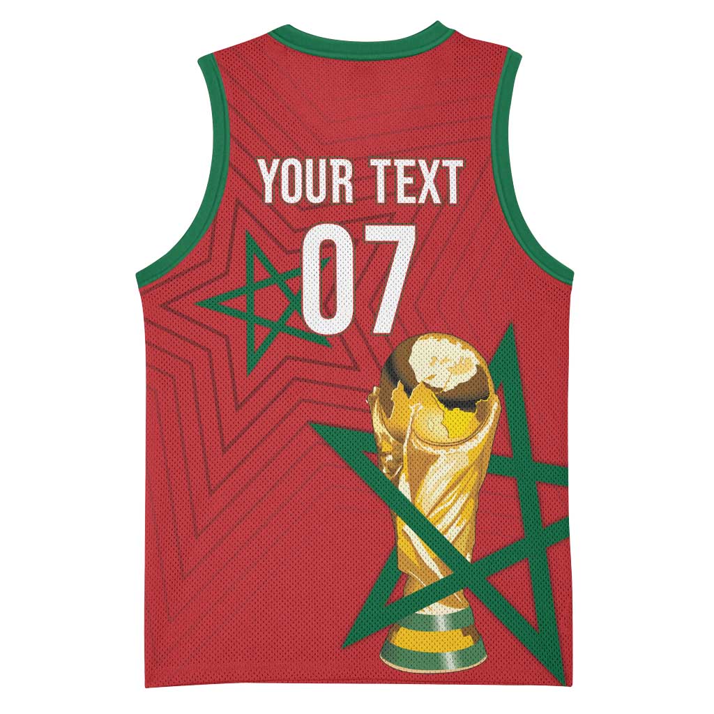Morocco Football WC2026 Custom Basketball Jersey Atlas Lions - Conquer The World - Wonder Print Shop