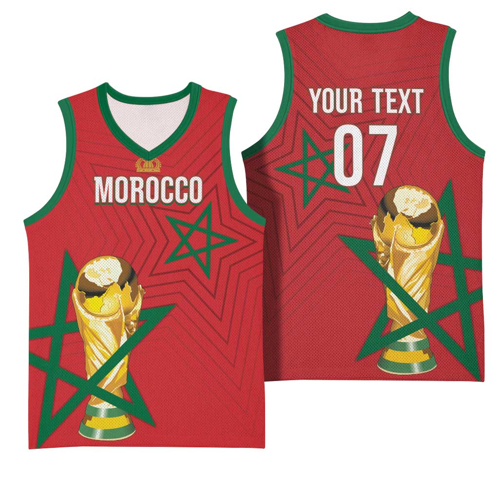 Morocco Football WC2026 Custom Basketball Jersey Atlas Lions - Conquer The World - Wonder Print Shop