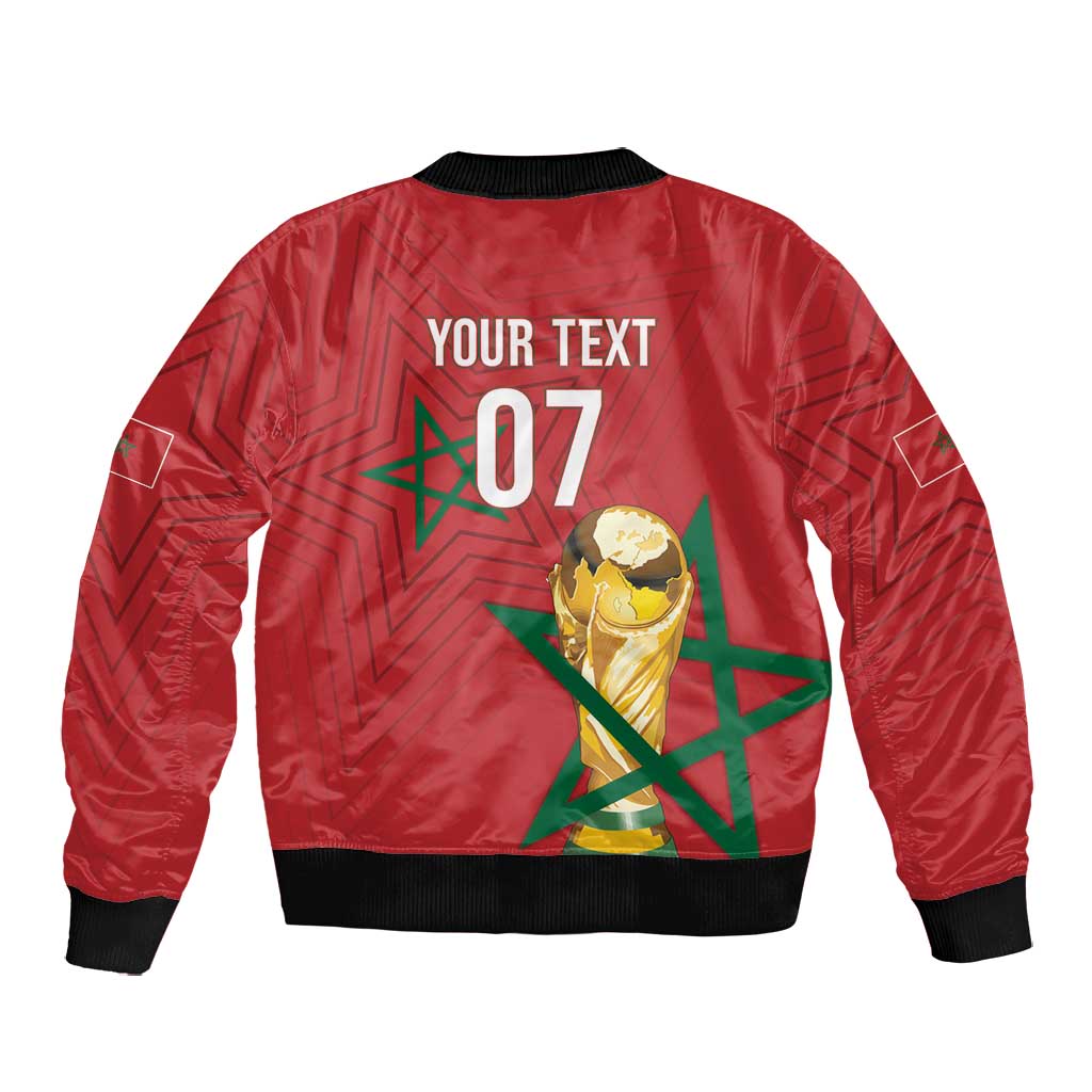Morocco Football WC2026 Custom Bomber Jacket Atlas Lions - Conquer The World - Wonder Print Shop