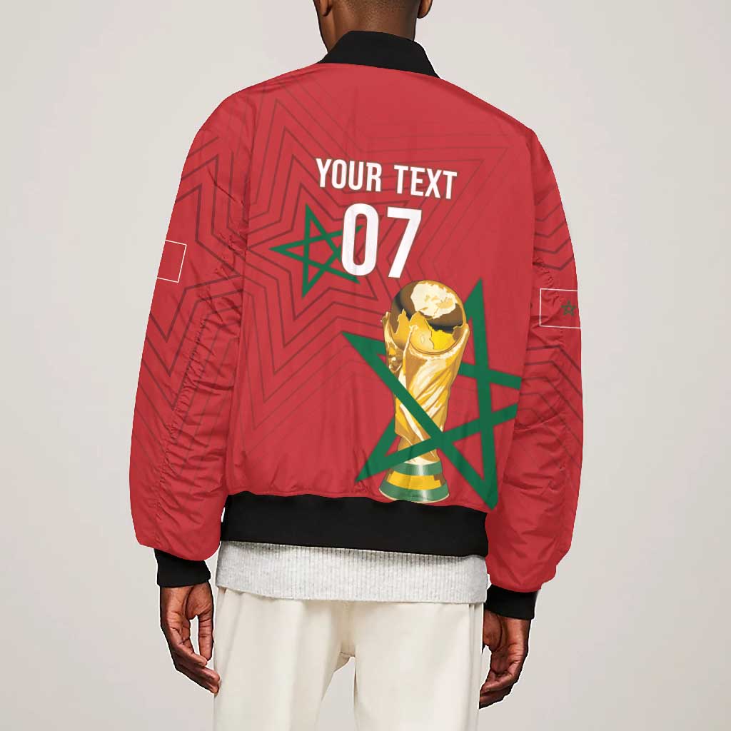 Morocco Football WC2026 Custom Bomber Jacket Atlas Lions - Conquer The World - Wonder Print Shop