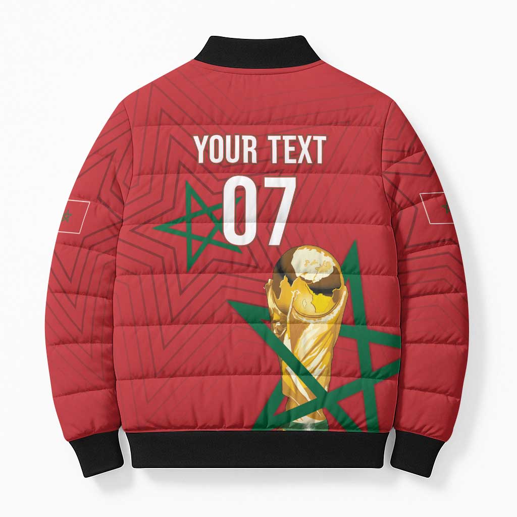 Morocco Football WC2026 Custom Bomber Puffer Jacket Atlas Lions - Conquer The World - Wonder Print Shop