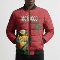 Morocco Football WC2026 Custom Bomber Puffer Jacket Atlas Lions - Conquer The World - Wonder Print Shop
