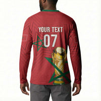 Morocco Football WC2026 Custom Button Sweatshirt Atlas Lions - Conquer The World