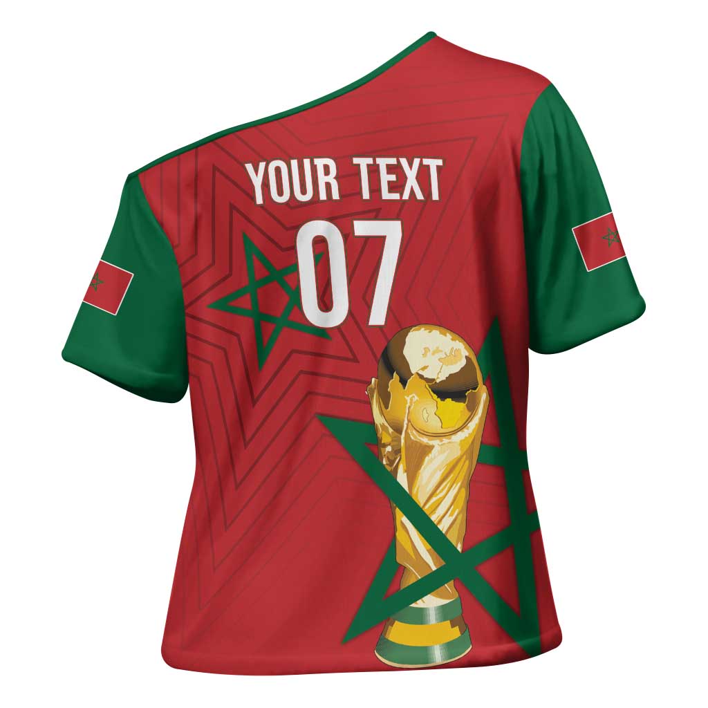 Morocco Football WC2026 Custom Cross Shoulder Shirt Atlas Lions - Conquer The World - Wonder Print Shop