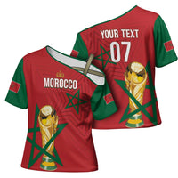 Morocco Football WC2026 Custom Cross Shoulder Shirt Atlas Lions - Conquer The World - Wonder Print Shop
