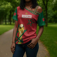 Morocco Football WC2026 Custom Cross Shoulder Shirt Atlas Lions - Conquer The World - Wonder Print Shop