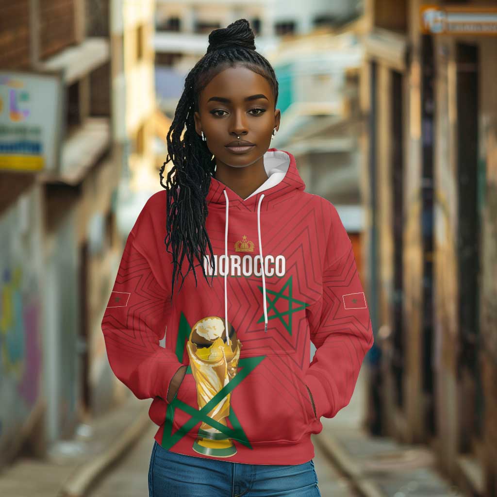 Morocco Football WC2026 Custom Hoodie Atlas Lions - Conquer The World - Wonder Print Shop