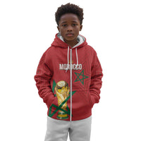 Morocco Football WC2026 Custom Kid Hoodie Atlas Lions - Conquer The World - Wonder Print Shop