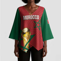 Morocco Football WC2026 Custom Kimono Sleeve Blouse Atlas Lions - Conquer The World - Wonder Print Shop