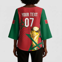 Morocco Football WC2026 Custom Kimono Sleeve Blouse Atlas Lions - Conquer The World - Wonder Print Shop