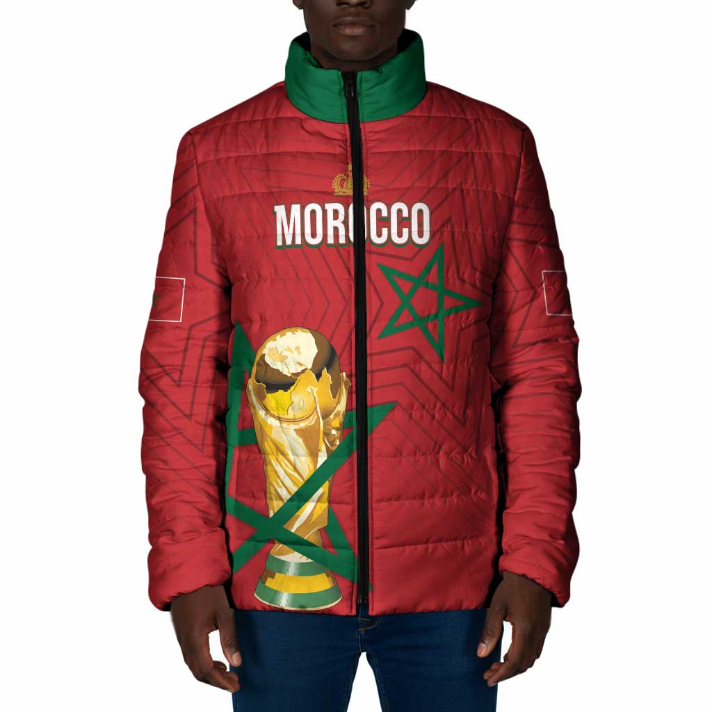 Morocco Football WC2026 Custom Padded Jacket Atlas Lions - Conquer The World - Wonder Print Shop