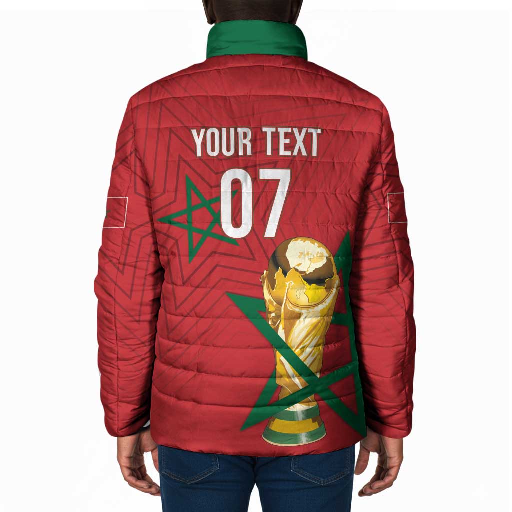 Morocco Football WC2026 Custom Padded Jacket Atlas Lions - Conquer The World - Wonder Print Shop