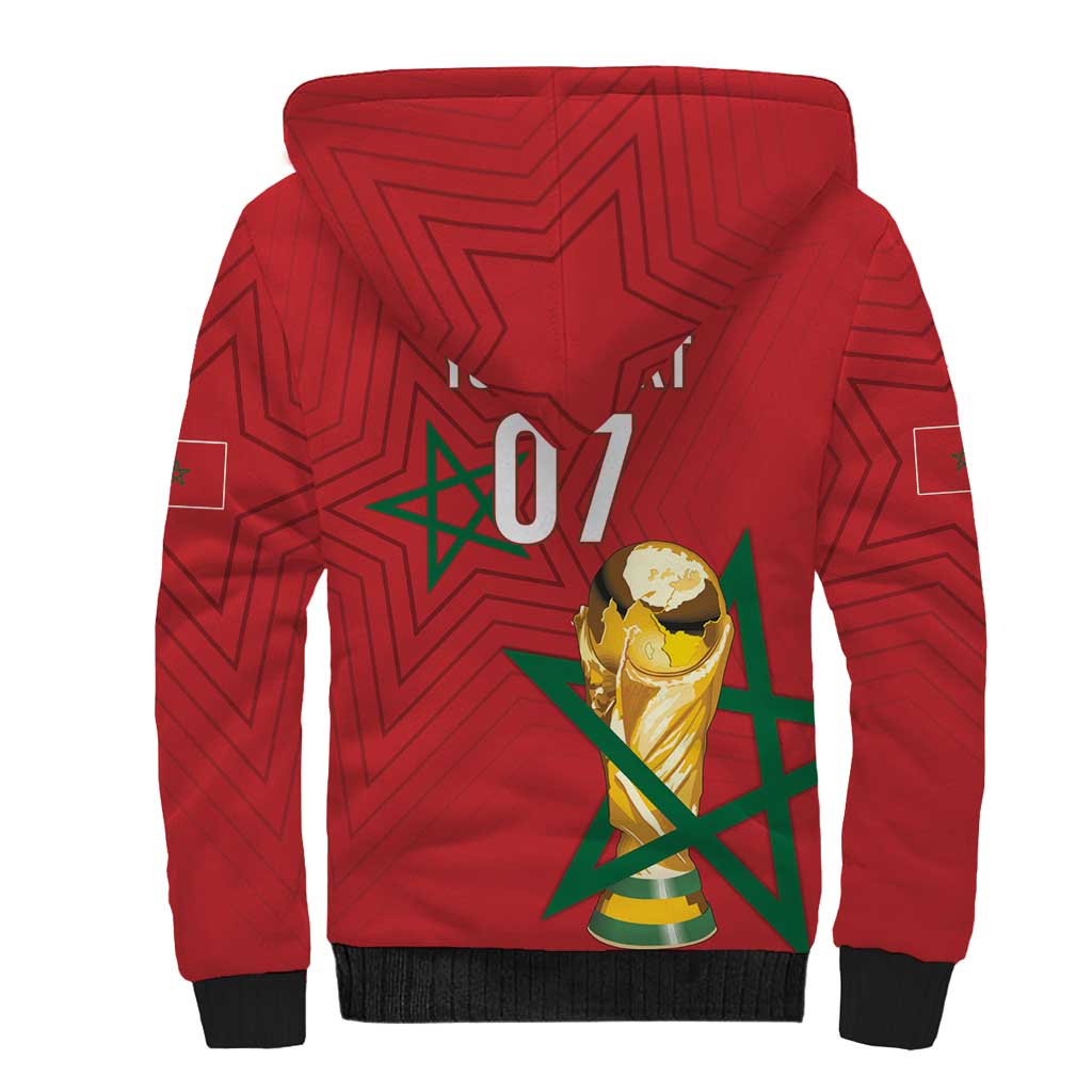 Morocco Football WC2026 Custom Sherpa Hoodie Atlas Lions - Conquer The World - Wonder Print Shop