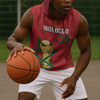 Morocco Football WC2026 Custom Sleeveless Hoodie Atlas Lions - Conquer The World - Wonder Print Shop