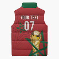 Morocco Football WC2026 Custom Sleeveless Puffer Jacket Atlas Lions - Conquer The World - Wonder Print Shop